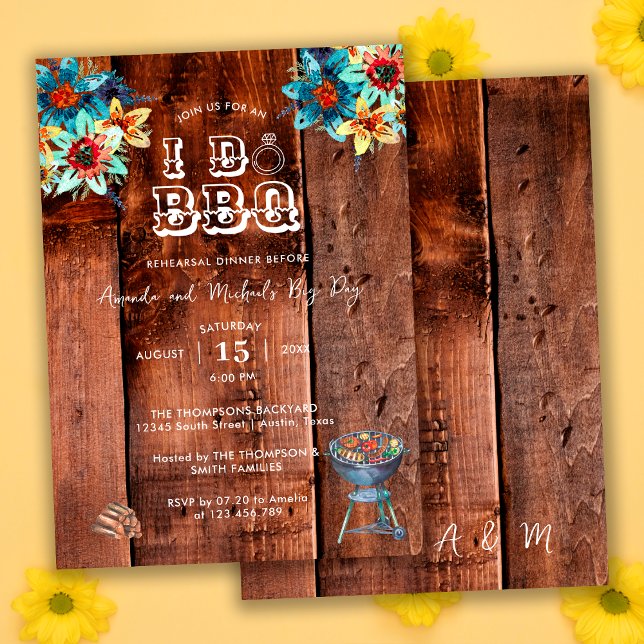 Invitation Dîner de répétition de BBQ de couple de cour arriè (Créateur téléchargé)