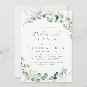 Invitation Dîner de répétition de boho de verdure eucalyptus 