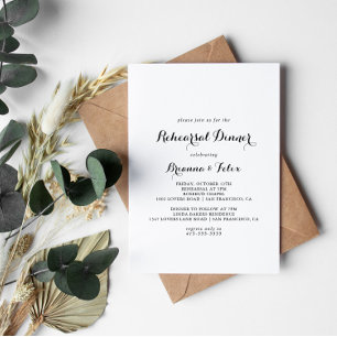 Invitation Dîner de répétition de calligraphie moderne