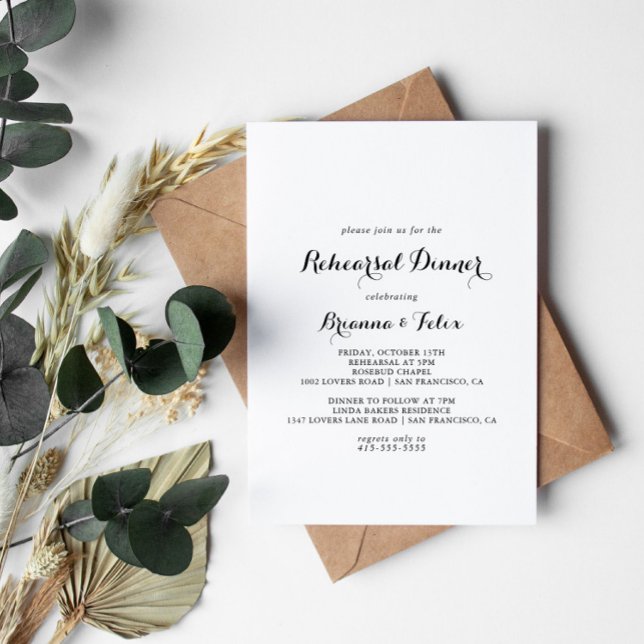 Invitation Dîner de répétition de calligraphie moderne (Créateur téléchargé)