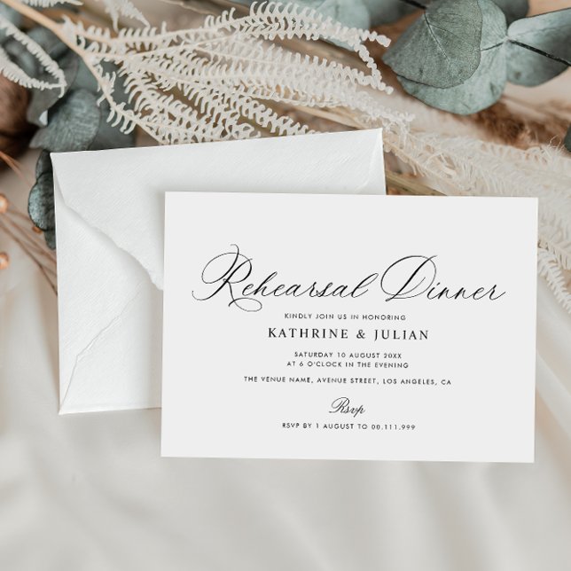 Invitation Dîner de répétition de calligraphie noire invitati (Créateur téléchargé)
