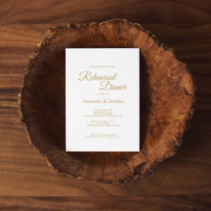 Invitation Dîner de répétition de calligraphie or simple