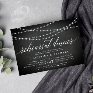 Invitation Dîner de répétition de Chalkboard Garland Invitati