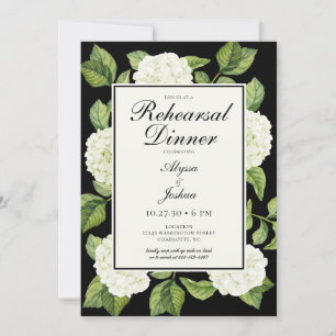 Invitation Dîner de répétition de code QR Hydrangeas blanc