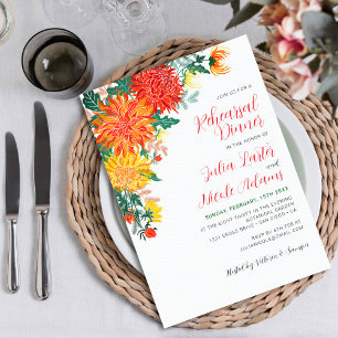 Invitation Dîner de répétition de Dahlia de printemps jaune p