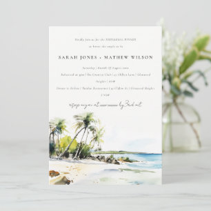 Invitation Dîner de répétition de destination côtière tropica