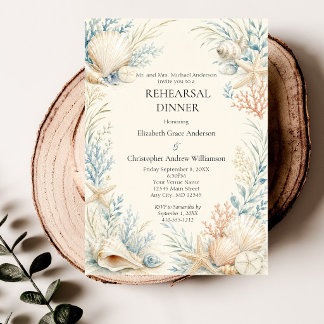 Invitation Dîner de répétition de destination de plage côtièr