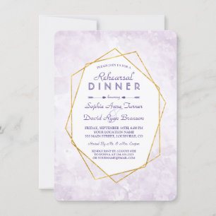 Invitation Dîner de répétition de diamant géométrique or