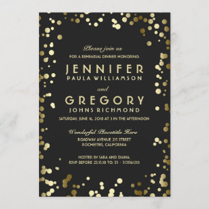 Invitation Dîner de répétition de Faux Gold Foil