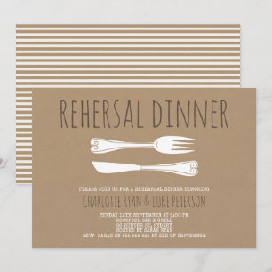 Invitation Dîner de répétition de Faux Kraft