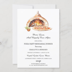 Invitation Dîner de Répétition de Fête de Pizza Italienne Rus
