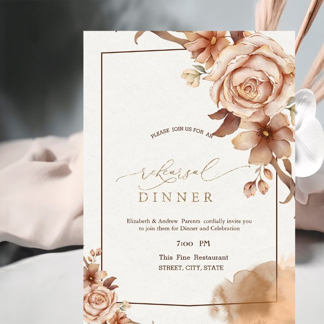 Invitation Dîner de répétition de fleurs d'automne (Créateur téléchargé)