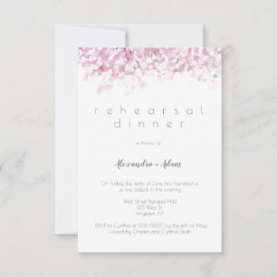 Invitation Dîner de répétition de fleurs de cerisier rose inv