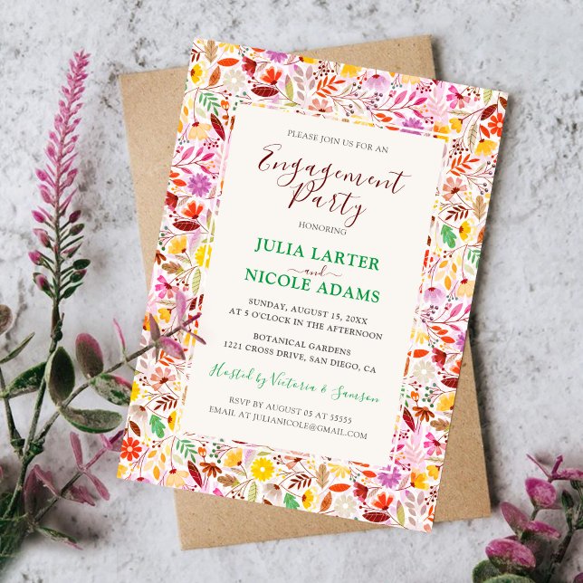 Invitation Dîner de répétition de fleurs d'été de tulipes vib (Créateur téléchargé)