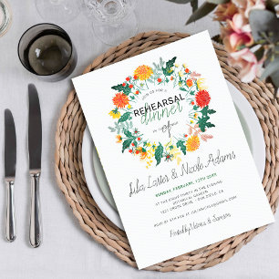 Invitation Dîner de répétition de fleurs sauvages de Dahlia d