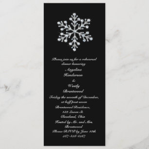 Invitation Dîner de répétition de flocon de neige d'hiver