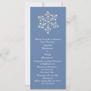 Invitation Dîner de répétition de Flocon de neige en cristal