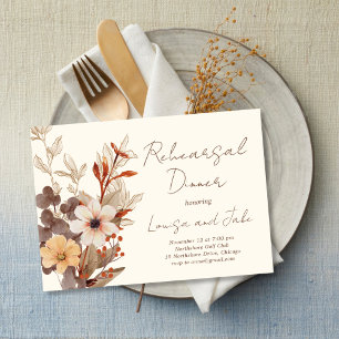 Invitation Dîner de répétition de florales d'automne