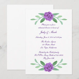Invitation Dîner de répétition de Foliage vert violet