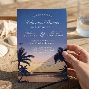 Invitation Dîner de répétition de guirlandes lumineuses de co