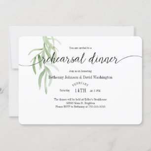 Invitation Dîner de répétition de la Branche d'Olivier Invita