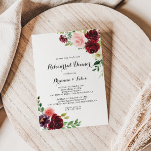 Invitation Dîner de répétition de la calligraphie du printemp