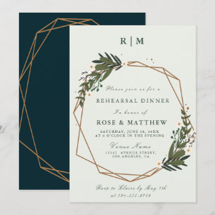 Invitation dîner de répétition de la couronne florale invitat