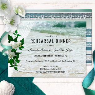 Invitation Dîner de répétition de la dentelle de la plage Orc