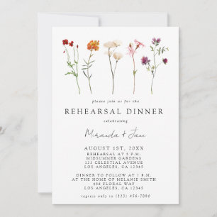 Invitation Dîner de répétition de la fête lesbienne fleur sau