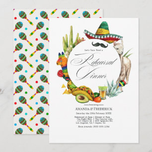 Invitation Dîner de répétition de la Fiesta mexicaine Aquarel