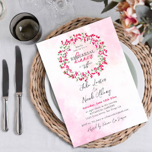 Invitation Dîner de répétition de la fleur tropicale Bougainv