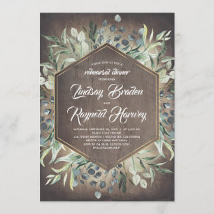 Invitation Dîner de répétition de la grange rustique