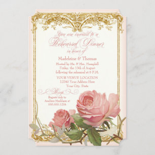 Invitation Dîner de répétition de la maison d'Rose Vintage pa