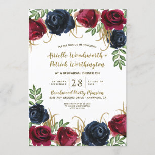 Invitation Dîner de répétition de la Marine Bleue Bourgogne I