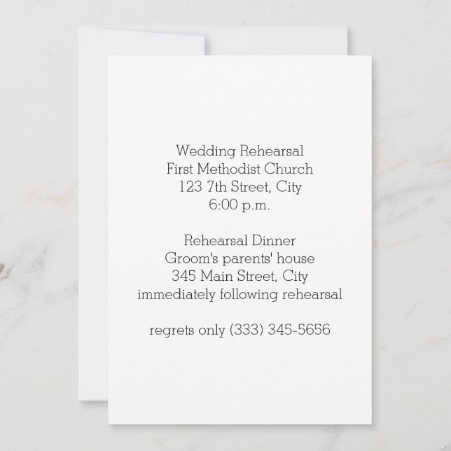 Invitation Dîner de répétition de la Marine et de la Monnaie  (Dos)