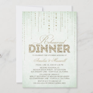 Invitation Dîner de répétition de la Parties scintillant de l