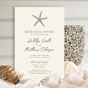 Invitation Dîner de répétition de la plage moderne Starfish
