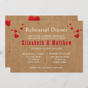 Invitation Dîner de répétition de la Saint-Valentin