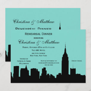 Invitation Dîner de répétition de la silhouette de l'horizon