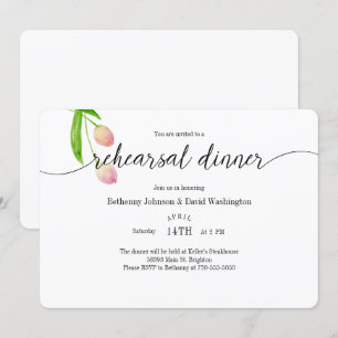 Invitation Dîner de répétition de la tulipe d'aquarelle Invit