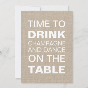 Invitation Dîner de répétition de la typographie de Burlap In