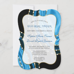 Invitation Dîner de répétition de l'Agate Pearl bleu marine