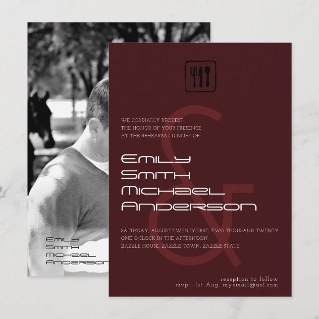 Invitation Dîner de répétition de l'AMPERSAND de Bourgogne In (Devant / Derrière)