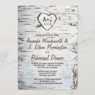 Invitation Dîner de répétition de l'écorce de bouleau Invitat