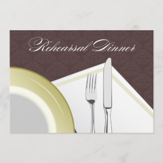 Invitation Dîner de répétition de l'endroit (brun)