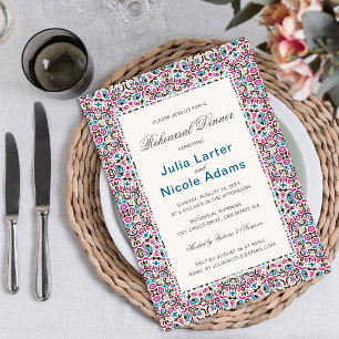 Invitation Dîner de répétition de mandala à géométrie de trei