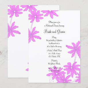 Invitation Dîner de répétition de marguerites roses