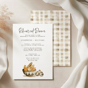 Invitation Dîner de répétition de mariage à la ferme Country