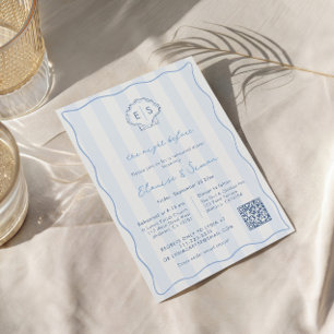 Invitation Dîner de répétition de mariage au monogramme de co