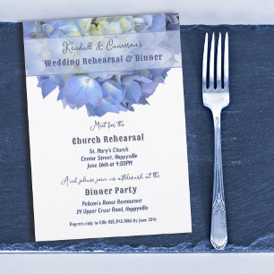 Invitation Dîner de répétition de mariage aux fleurs d'horten